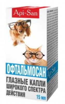 Капли для глаз кошек и собак "Офтальмосан"